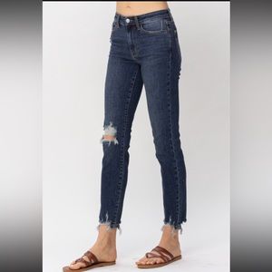 Judy blue midrise chopped hem relaxed pants